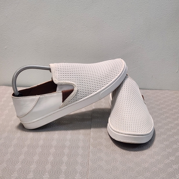 OLUKAI Pehuea Women's Size 9/EU 39 White Mesh Slip-On Drop Heel Comfort Shoes - Picture 2 of 12